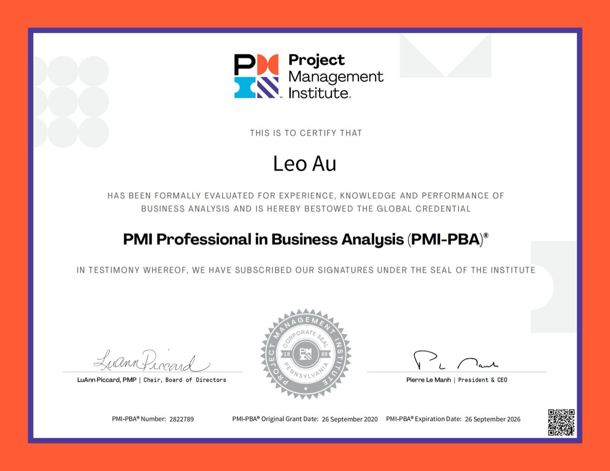 PBA®️ 商业分析专业人士证书